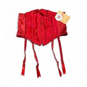 Vintage Red Lace-Up Corset Bustier VTg